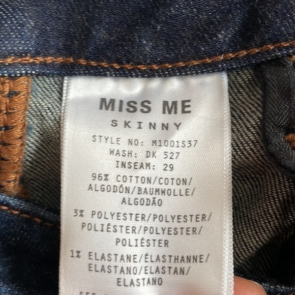 Miss me dark wash low rise skinny jeans size 26 - Picture 5 of 8